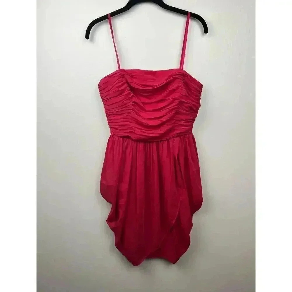Aidan Mattox Magenta Layered Sleeveless Mini Dress - size 8